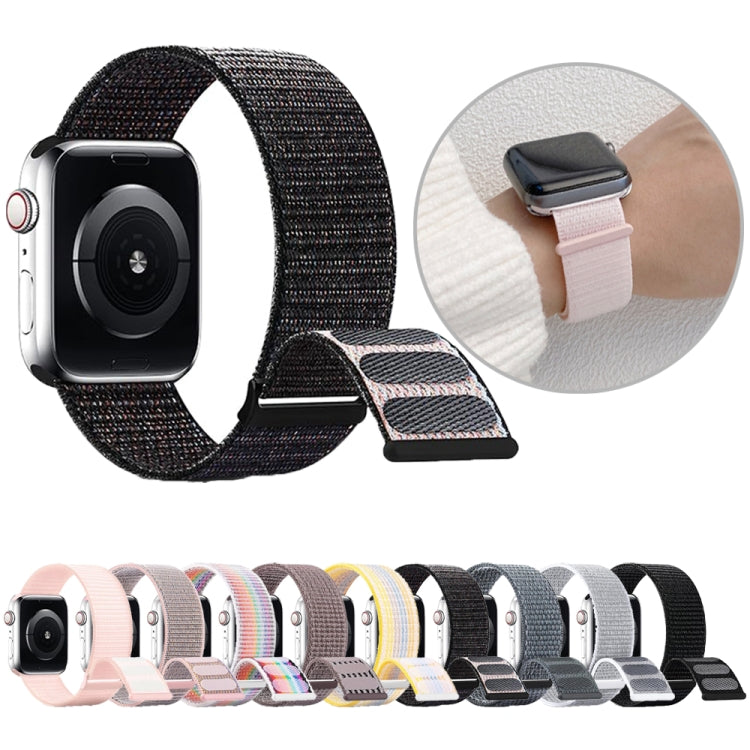 For Apple Watch Series 5 44mm Dual Hook and Loop Nylon Watch Band(Seashell) - Watch Bands by PMC TechLife | Online Shopping South Africa | PMC TechLife