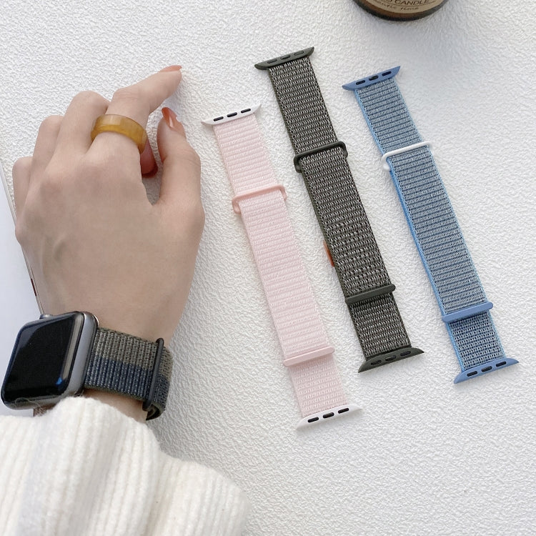 For Apple Watch 42mm Dual Hook and Loop Nylon Watch Band(Silt) - Watch Bands by PMC TechLife | Online Shopping South Africa | PMC TechLife