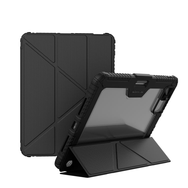 For iPad Air 13 2024 / 2025 NILLKIN Bumper Pro Multi-angle Folding Style Tablet Leather Case(Black) - iPad Air 13 2025 / 2024 Cases by NILLKIN | Online Shopping South Africa | PMC Jewellery | Buy Now Pay Later Mobicred