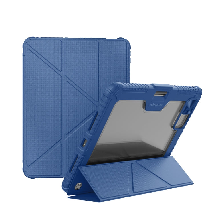 For iPad Air 13 2024 / 2025 NILLKIN Bumper Pro Multi-angle Folding Style Tablet Leather Case(Blue) - iPad Air 13 2025 / 2024 Cases by NILLKIN | Online Shopping South Africa | PMC Jewellery | Buy Now Pay Later Mobicred