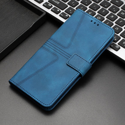 For iPhone 16 Plus Triangle Solid Color Leather Phone Case(Blue) - iPhone 16 Plus Cases by PMC Jewellery | Online Shopping South Africa | PMC Jewellery | Buy Now Pay Later Mobicred