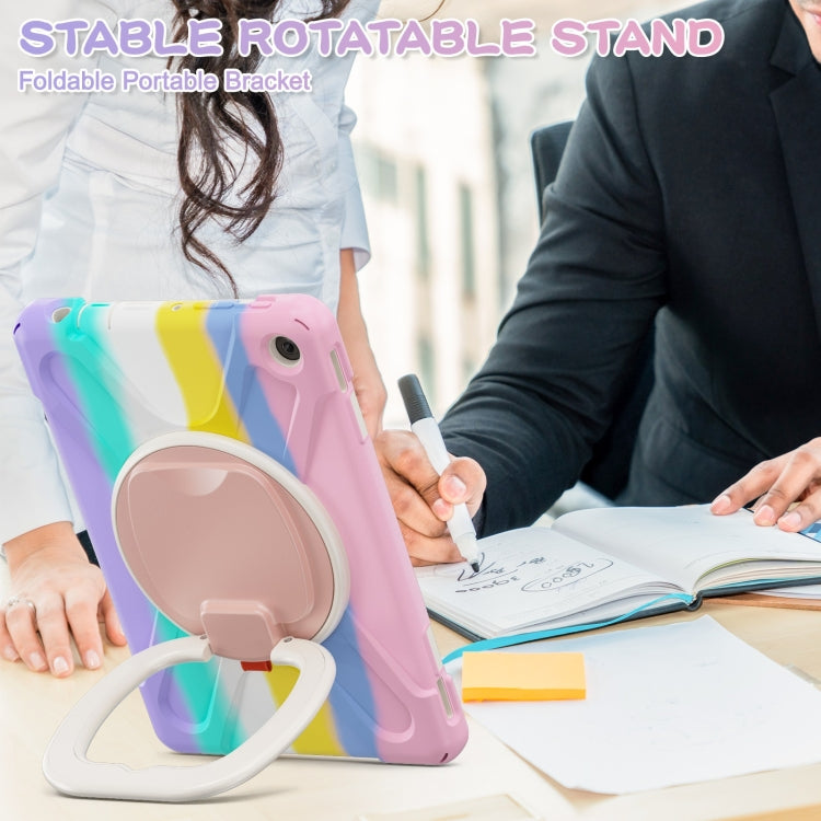 For Amazon Kindle Fire HD10 2023 Silicone Hybrid PC Tablet Case with Holder & Shoulder Strap(Colorful Pink) - Amazon by PMC TechLife | Online Shopping South Africa | PMC TechLife | Buy Now Pay Later Mobicred