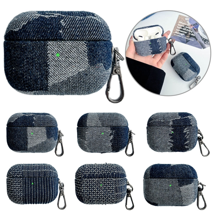 For AirPods 3 Stitching Denim Cloth Bluetooth Earphone Protective Case(Light Color Irregular) - For AirPods 3 by PMC Jewellery | Online Shopping South Africa | PMC Jewellery | Buy Now Pay Later Mobicred