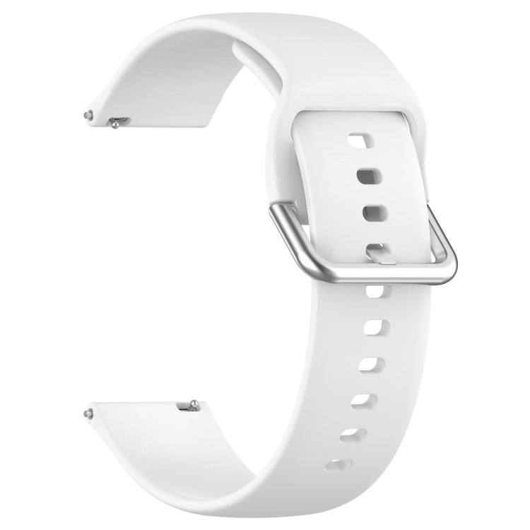 For Xiaomi Watch 2 Solid Color Metal Silver Buckle Silicone Watch Band, Size: S(White) - Watch Bands by PMC Jewellery | Online Shopping South Africa | PMC Jewellery