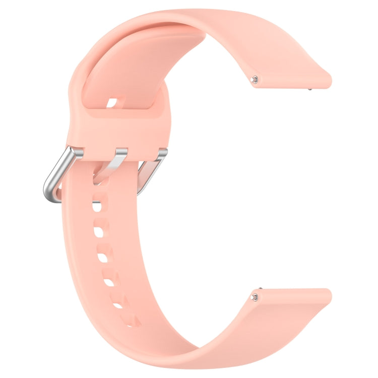 For Xiaomi Watch 2 Solid Color Metal Silver Buckle Silicone Watch Band, Size: S(Light Pink) - Watch Bands by PMC Jewellery | Online Shopping South Africa | PMC Jewellery