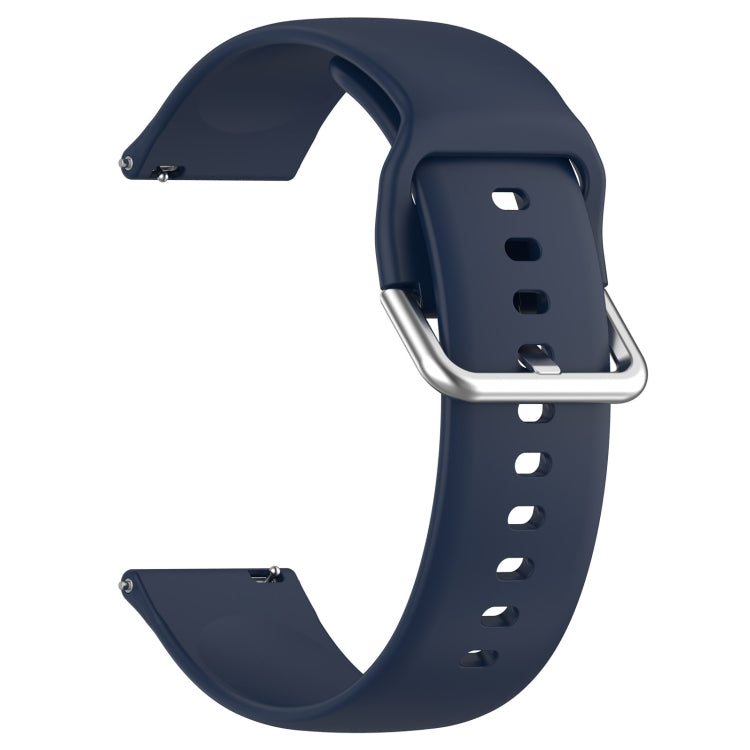 For Xiaomi Watch 2 Solid Color Metal Silver Buckle Silicone Watch Band, Size: S(Midnight Blue) - Watch Bands by PMC Jewellery | Online Shopping South Africa | PMC Jewellery