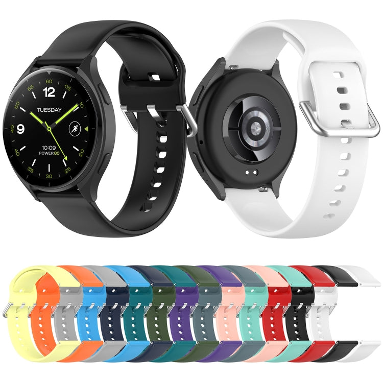 For Xiaomi Watch 2 Solid Color Metal Silver Buckle Silicone Watch Band, Size: S(White) - Watch Bands by PMC TechLife | Online Shopping South Africa | PMC TechLife