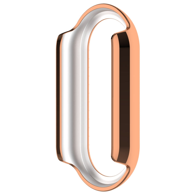 For Xiaomi Mi Band 8 Diamond Half Pack Hollow PC Watch Protective Case(Rose Gold) - Watch Cases by PMC Jewellery | Online Shopping South Africa | PMC Jewellery