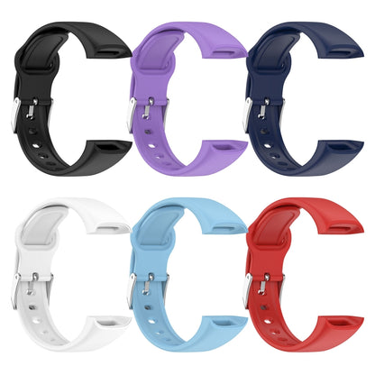 For Mambo Band 6S Solid Color Silver Buckle Silicone Watch Band(Purple) - Watch Bands by PMC Jewellery | Online Shopping South Africa | PMC Jewellery