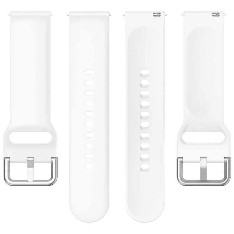 For CMF Watch Pro D395 22mm Solid Color Silver Buckle Silicone Watch Band, Size:L(White) - Watch Bands by PMC TechLife | Online Shopping South Africa | PMC TechLife