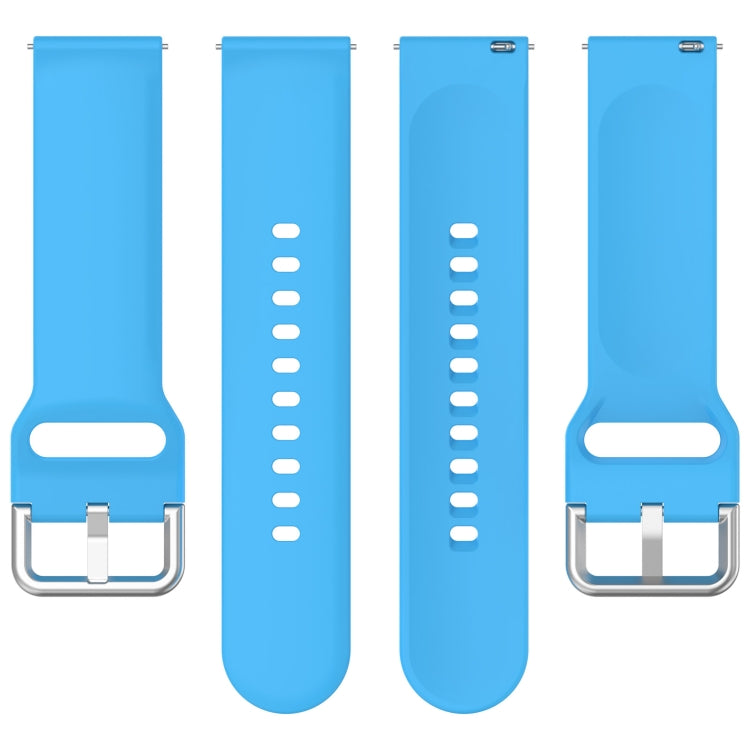 For CMF Watch Pro D395 22mm Solid Color Silver Buckle Silicone Watch Band, Size:L(Sky Blue) - Watch Bands by PMC TechLife | Online Shopping South Africa | PMC TechLife