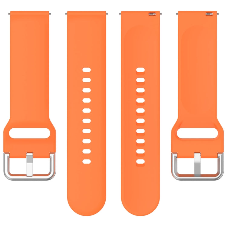 For CMF Watch Pro D395 22mm Solid Color Silver Buckle Silicone Watch Band, Size:S(Orange) - Watch Bands by PMC Jewellery | Online Shopping South Africa | PMC Jewellery