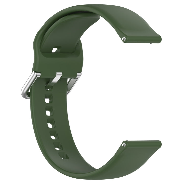 For CMF Watch Pro D395 22mm Solid Color Silver Buckle Silicone Watch Band, Size:S(Army Green) - Watch Bands by PMC TechLife | Online Shopping South Africa | PMC TechLife