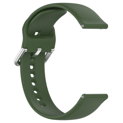 For CMF Watch Pro D395 22mm Solid Color Silver Buckle Silicone Watch Band, Size:S(Army Green) - Watch Bands by PMC Jewellery | Online Shopping South Africa | PMC Jewellery