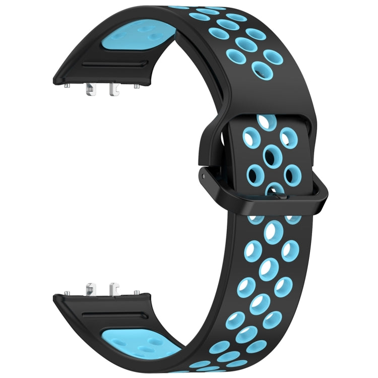 For Samsung Galaxy Fit 3 Two Color Breathable Silicone Watch Band(Black Blue) - Watch Bands by PMC Jewellery | Online Shopping South Africa | PMC Jewellery