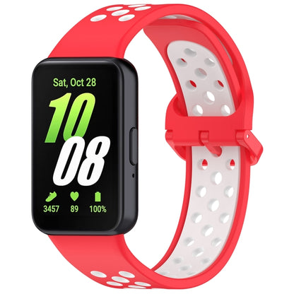 For Samsung Galaxy Fit 3 Two Color Breathable Silicone Watch Band(Red White) - Watch Bands by PMC Jewellery | Online Shopping South Africa | PMC Jewellery