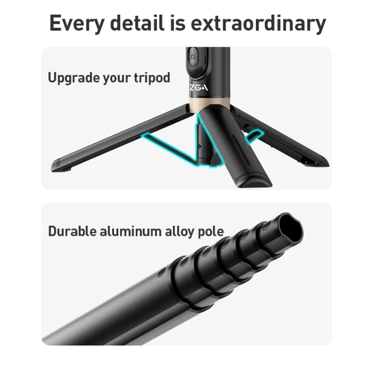 ZGA S02 Bluetooth Remote Control Hidden Tripod Selfie Stick(Black) - free shipping - PMC TechLife - Order now!