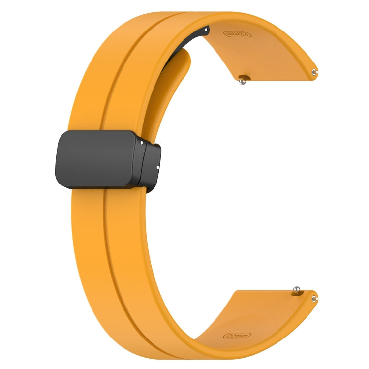 18mm Groove Folding Black Buckle Silicone Watch Band(Yellow) - 18mm Bands by PMC TechLife | Online Shopping South Africa | PMC TechLife | Buy Now Pay Later Mobicred