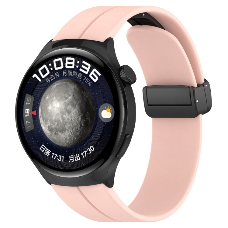 18mm Groove Folding Black Buckle Silicone Watch Band(Light Pink) - free shipping - PMC TechLife - Order now!