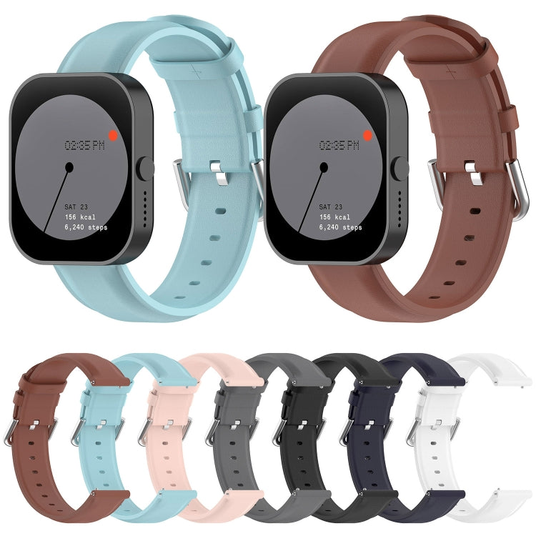 For CMF Watch Pro D395 22mm Round Tail Genuine Leather Watch Band(Light Blue) - Watch Bands by PMC TechLife | Online Shopping South Africa | PMC TechLife