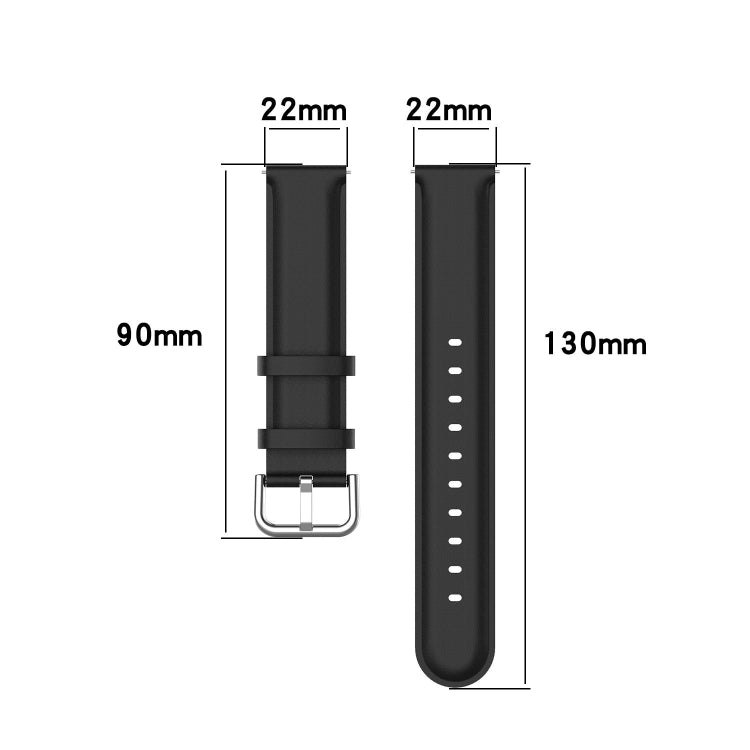 For CMF Watch Pro D395 22mm Round Tail Genuine Leather Watch Band(Black) - Watch Bands by PMC TechLife | Online Shopping South Africa | PMC TechLife