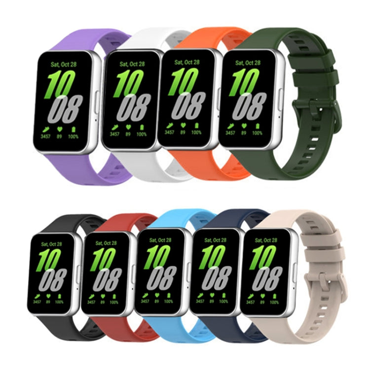 For Samsung Galaxy Fit 3 Solid Color Buckle Silicone Watch Band(Dark Blue) - Watch Bands by PMC TechLife | Online Shopping South Africa | PMC TechLife