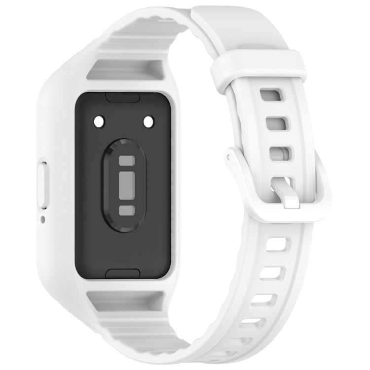 For Samsung Galaxy Fit 3 Solid Color Integrated TPU Watch Band(White) - Watch Bands by PMC Jewellery | Online Shopping South Africa | PMC Jewellery