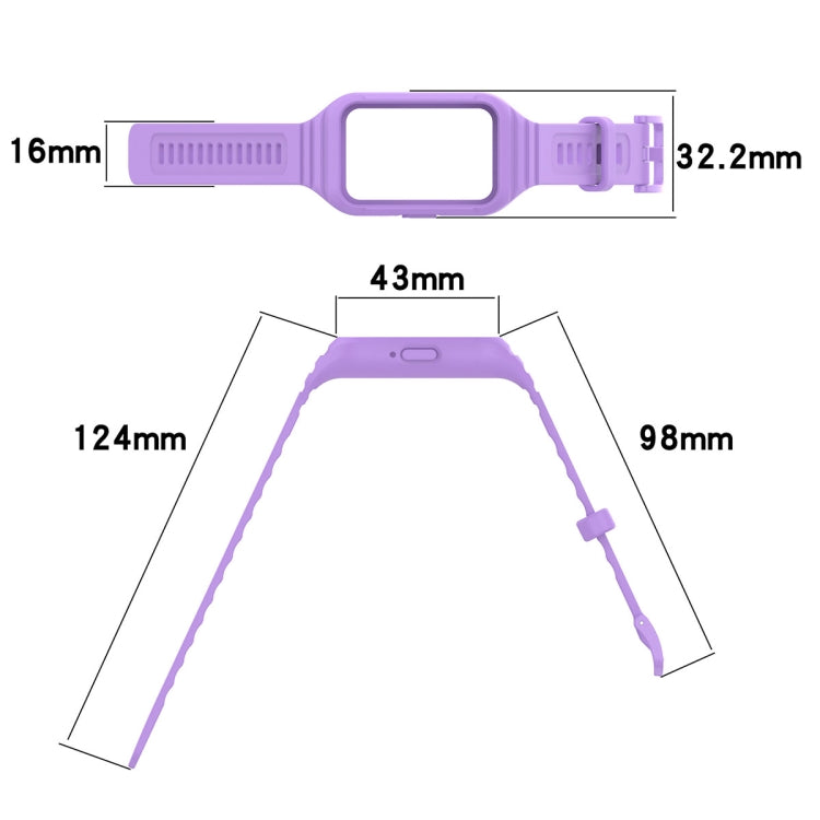 For Samsung Galaxy Fit 3 Solid Color Integrated TPU Watch Band(Purple) - Watch Bands by PMC Jewellery | Online Shopping South Africa | PMC Jewellery