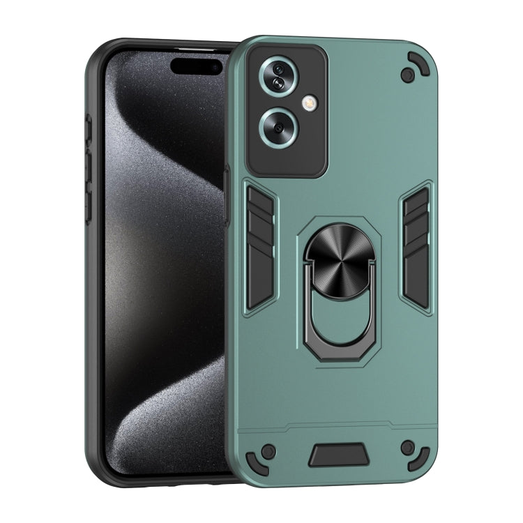 For OPPO A79 5G Shockproof Metal Ring Holder Phone Case(Green) - OPPO Cases by PMC Jewellery | Online Shopping South Africa | PMC Jewellery