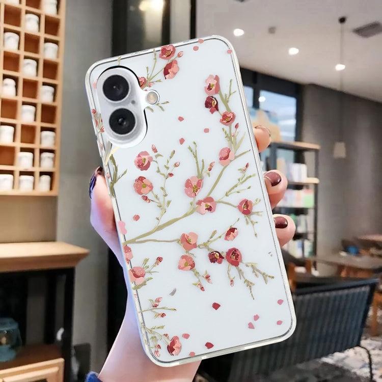 For iPhone 16 Plus Colorful Painting Pattern TPU Phone Case(Red Flowers) - iPhone 16 Plus Cases by PMC Jewellery | Online Shopping South Africa | PMC Jewellery | Buy Now Pay Later Mobicred