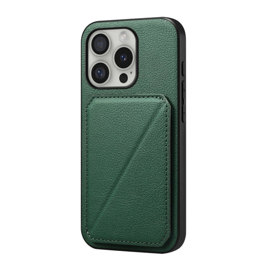 For iPhone 16 Pro D04 Calf Texture Dual Card Slot Holder Phone Case(Green) - iPhone 16 Pro Cases by PMC Jewellery | Online Shopping South Africa | PMC Jewellery | Buy Now Pay Later Mobicred