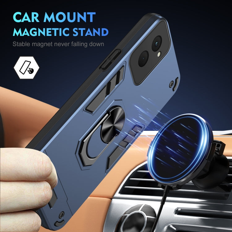 For Motorola Moto G Power 2024 Shockproof Metal Ring Holder Phone Case(Blue) - Motorola Cases by PMC Jewellery | Online Shopping South Africa | PMC Jewellery | Buy Now Pay Later Mobicred