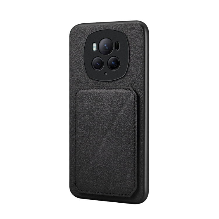 For Honor Magic6 Pro 5G D04 Calf Texture Dual Card Slot Holder Phone Case(Black) - Honor Cases by PMC Jewellery | Online Shopping South Africa | PMC Jewellery | Buy Now Pay Later Mobicred