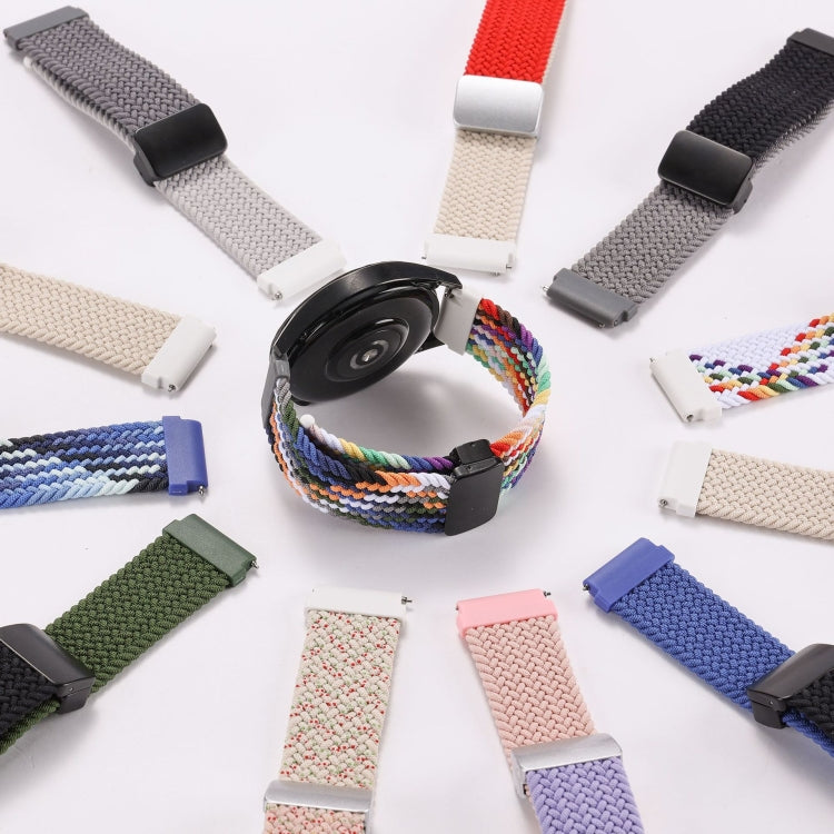 18mm Two-color Magnetic Braided Nylon Watch Band(Olive Black) - 18mm Bands by PMC TechLife | Online Shopping South Africa | PMC TechLife | Buy Now Pay Later Mobicred