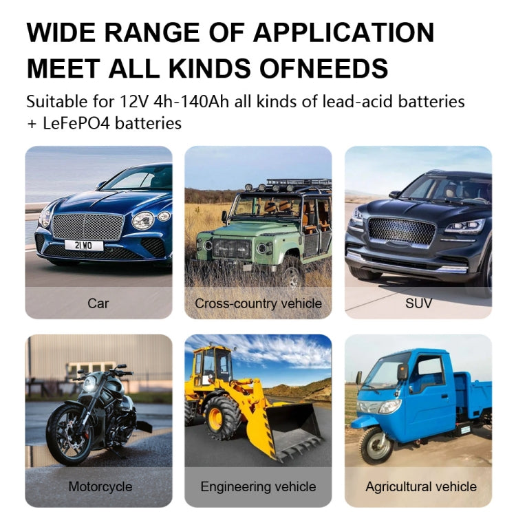FOXSUR 7A 12V Car / Motorcycle Smart Battery Charger, Plug Type:UK Plug(Yellow) - Battery Charger by FOXSUR | Online Shopping South Africa | PMC TechLife | Buy Now Pay Later Mobicred