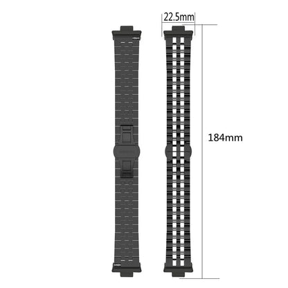 For  Xiaomi Redmi Watch 4 Five-bead Butterfly Buckle Metal Watch Band(Black) - Watch Bands by PMC Jewellery | Online Shopping South Africa | PMC Jewellery