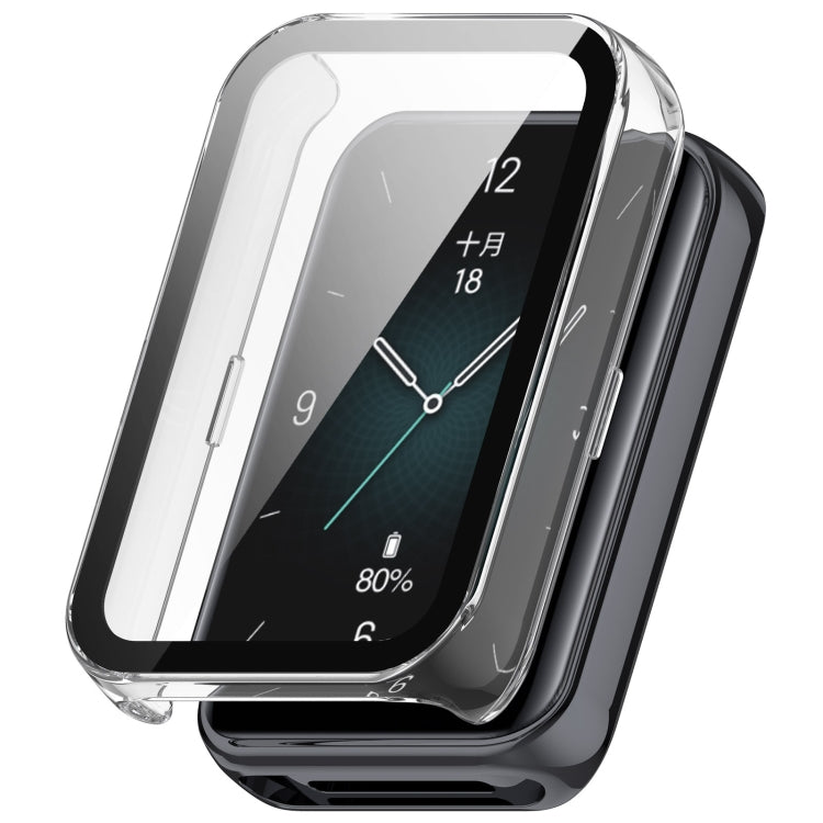 For Honor Band 9 PC + Tempered Film Integrated Watch Protective Case(Transparent) - Watch Cases by PMC TechLife | Online Shopping South Africa | PMC TechLife