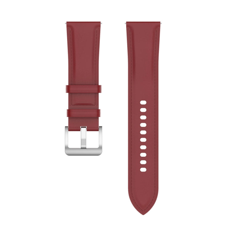 For Xiaomi Watch 2 22mm Genuine Leather Watch Band(Red) - Watch Bands by PMC TechLife | Online Shopping South Africa | PMC TechLife