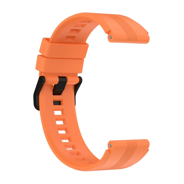 For Honor Watch GS 4 Striped Stainless Steel Buckle Silicone Watch Band(Orange) - Watch Bands by PMC Jewellery | Online Shopping South Africa | PMC Jewellery