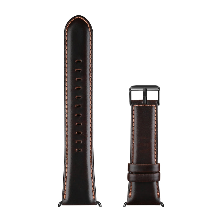 For Apple Watch SE 40mm DUX DUCIS Business Genuine Leather Watch Strap(Coffee) - Watch Bands by DUX DUCIS | Online Shopping South Africa | PMC TechLife | Buy Now Pay Later Mobicred