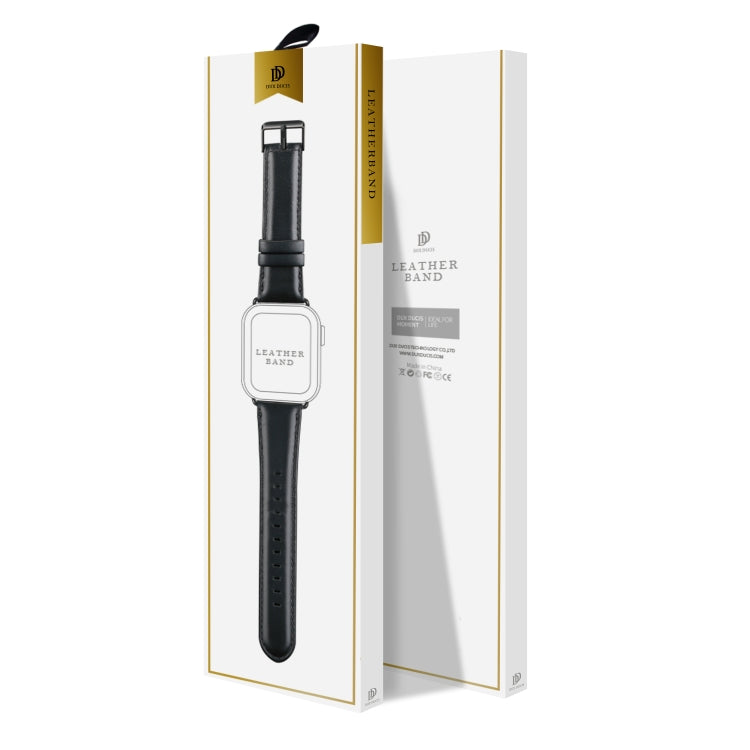 For Apple Watch Series 2 38mm DUX DUCIS Business Genuine Leather Watch Strap(Black) - Watch Bands by DUX DUCIS | Online Shopping South Africa | PMC TechLife | Buy Now Pay Later Mobicred