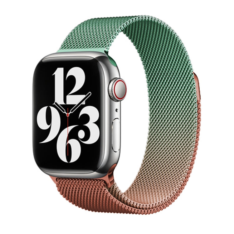 For Apple Watch SE 2023 40mm Milan Gradient Loop Magnetic Buckle Watch Band(Orange Green) - Watch Bands by PMC TechLife | Online Shopping South Africa | PMC TechLife