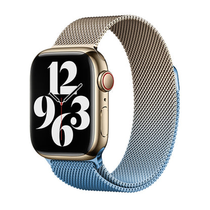 For Apple Watch Series 8 41mm Milan Gradient Loop Magnetic Buckle Watch Band(Gold Blue) - Watch Bands by PMC Jewellery | Online Shopping South Africa | PMC Jewellery