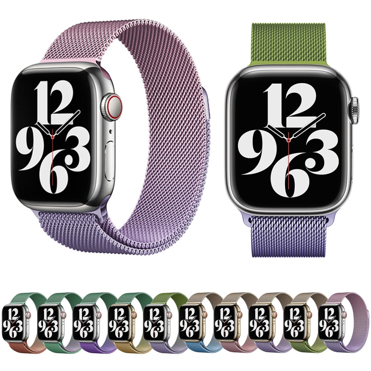 For Apple Watch Series 2 38mm Milan Gradient Loop Magnetic Buckle Watch Band(Orange Green) - Watch Bands by PMC Jewellery | Online Shopping South Africa | PMC Jewellery