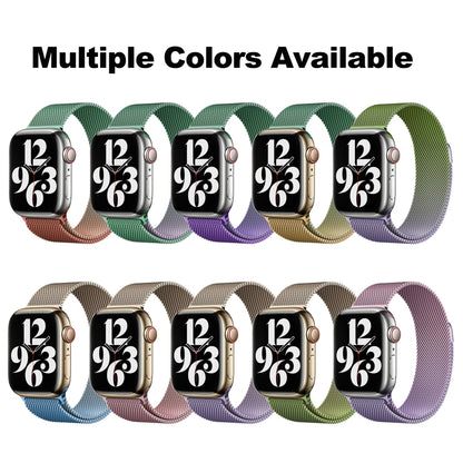 For Apple Watch SE 2022 44mm Milan Gradient Loop Magnetic Buckle Watch Band(Purple Green) - Watch Bands by PMC Jewellery | Online Shopping South Africa | PMC Jewellery