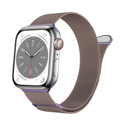 For Apple Watch SE 2023 40mm Two Color Milanese Loop Magnetic Watch Band(Pink Purple) - Watch Bands by PMC Jewellery | Online Shopping South Africa | PMC Jewellery