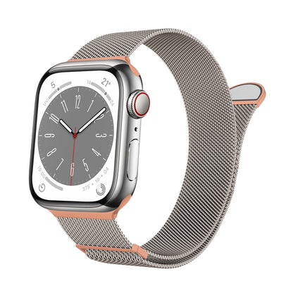 For Apple Watch Series 9 45mm Two Color Milanese Loop Magnetic Watch Band(Starlight Orange) - Watch Bands by PMC Jewellery | Online Shopping South Africa | PMC Jewellery