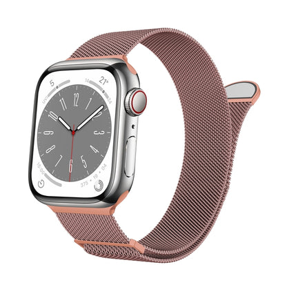 For Apple Watch Series 8 45mm Two Color Milanese Loop Magnetic Watch Band(Pink Orange) - Watch Bands by PMC Jewellery | Online Shopping South Africa | PMC Jewellery