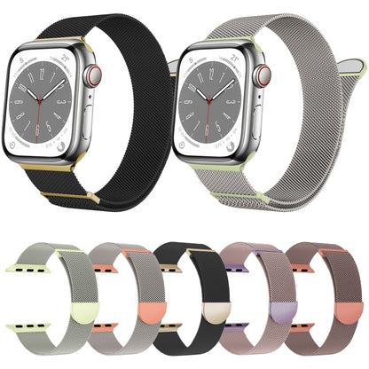 For Apple Watch Series 4 44mm Two Color Milanese Loop Magnetic Watch Band(Pink Purple) - Watch Bands by PMC Jewellery | Online Shopping South Africa | PMC Jewellery