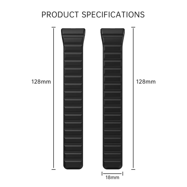 For Samsung Galaxy Fit 3 Two Color Magnetic Silicone Watch Band(Grey Orange) - Watch Bands by PMC TechLife | Online Shopping South Africa | PMC TechLife